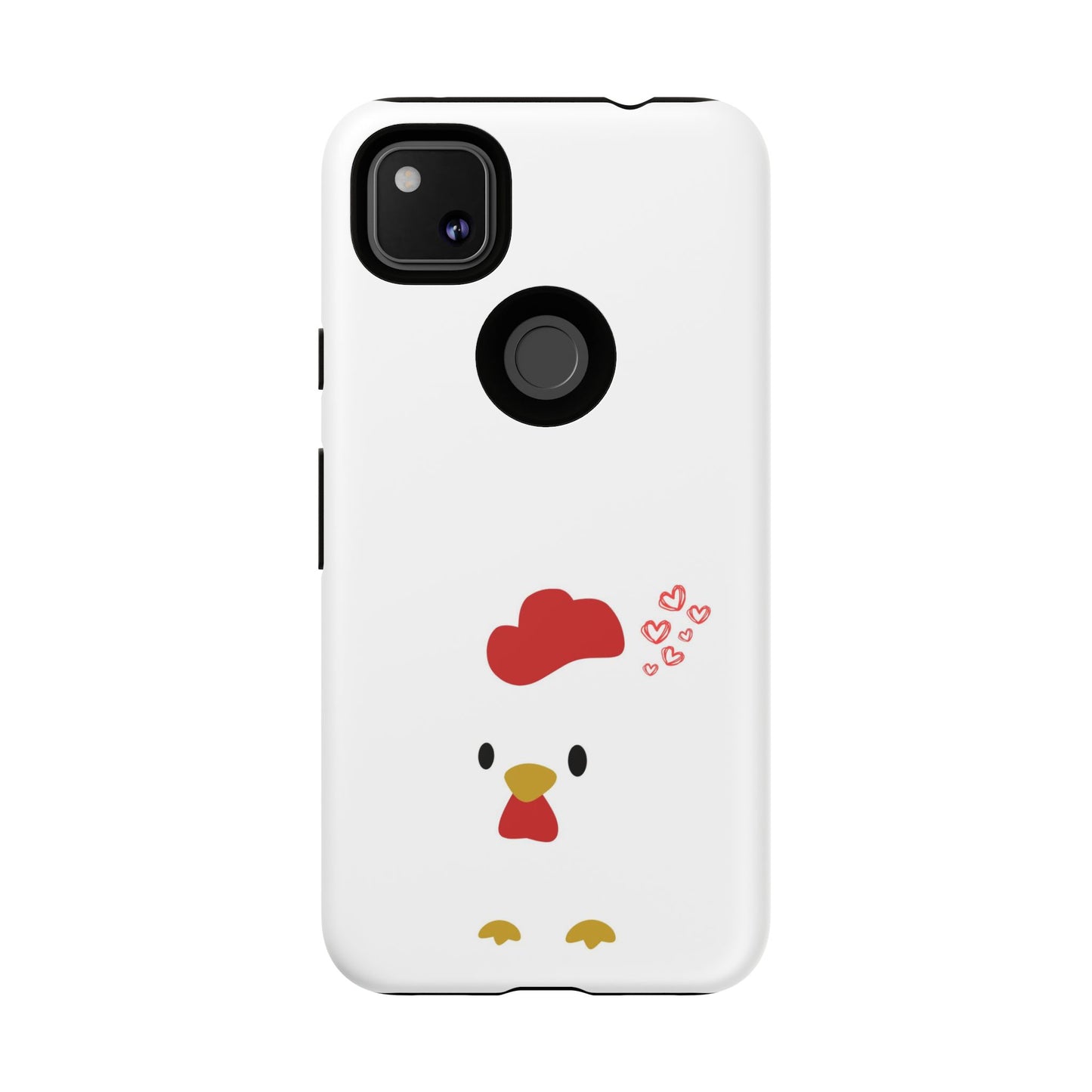 Cute Chicken Phone Case, Tough Cases for Animal Lovers, Valentine's Gift, Farmhouse Decor, Unique Mobile Accessories, Heart Design