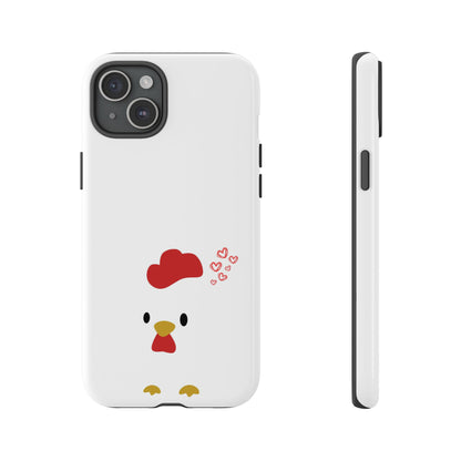 Cute Chicken Phone Case, Tough Cases for Animal Lovers, Valentine's Gift, Farmhouse Decor, Unique Mobile Accessories, Heart Design