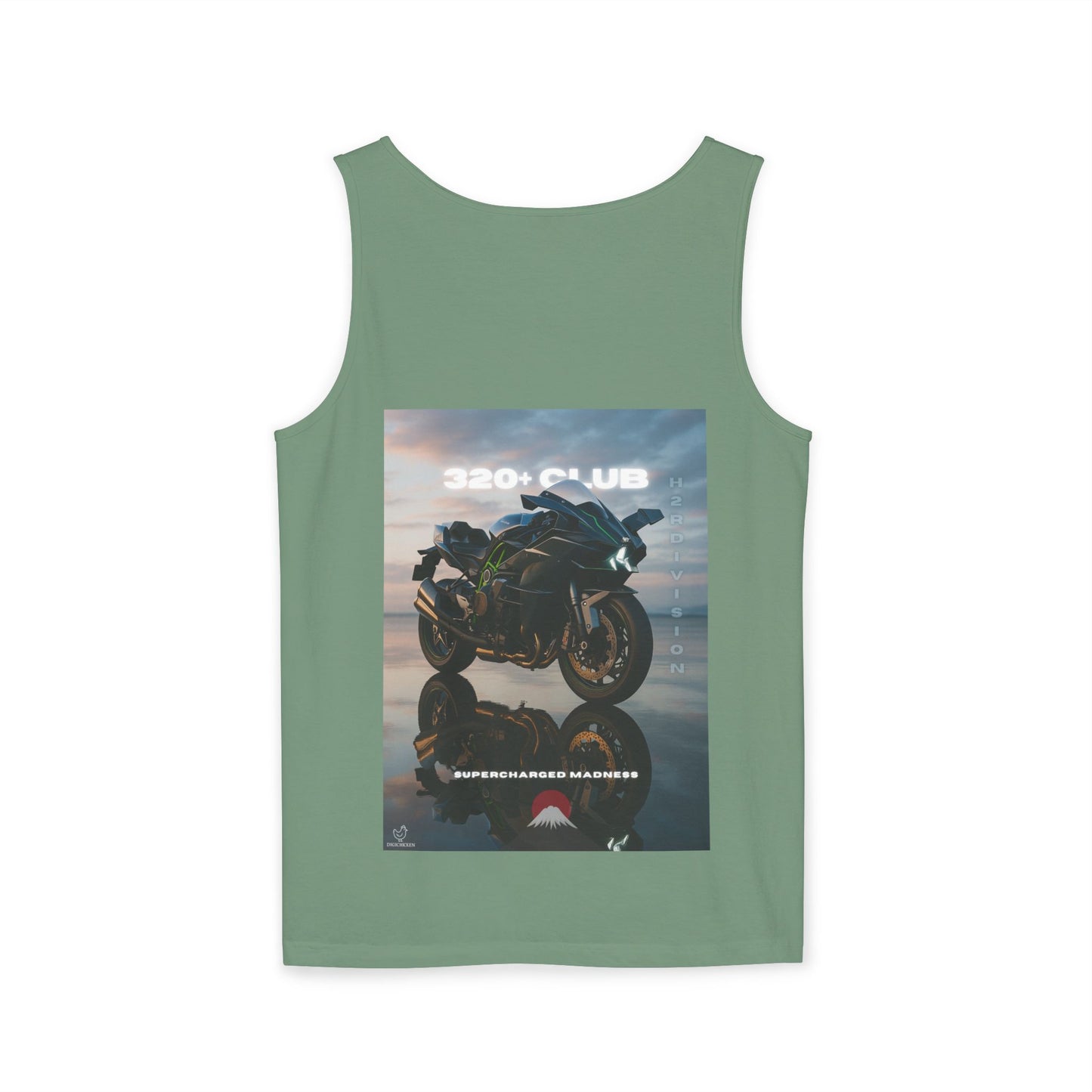 H2R Cool Backprint, Unisex Garment-Dyed Tank Top - 320+ Club Motorcycle Design