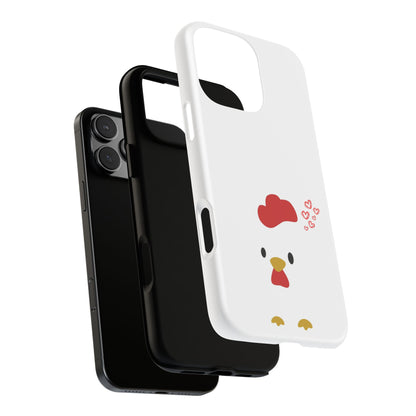 Cute Chicken Phone Case, Tough Cases for Animal Lovers, Valentine's Gift, Farmhouse Decor, Unique Mobile Accessories, Heart Design