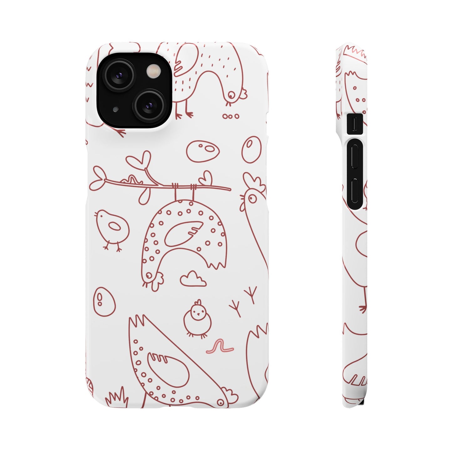Whimsical Farmhouse Snap Cases, Cute Animal Phone Case, Chicken Design, Funny Gift for Bird Lovers, Quirky Art Mobile Cover