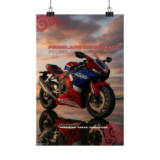 Affiche verticale mate Honda Fireblade Supremacy – Art moto pour passionnés