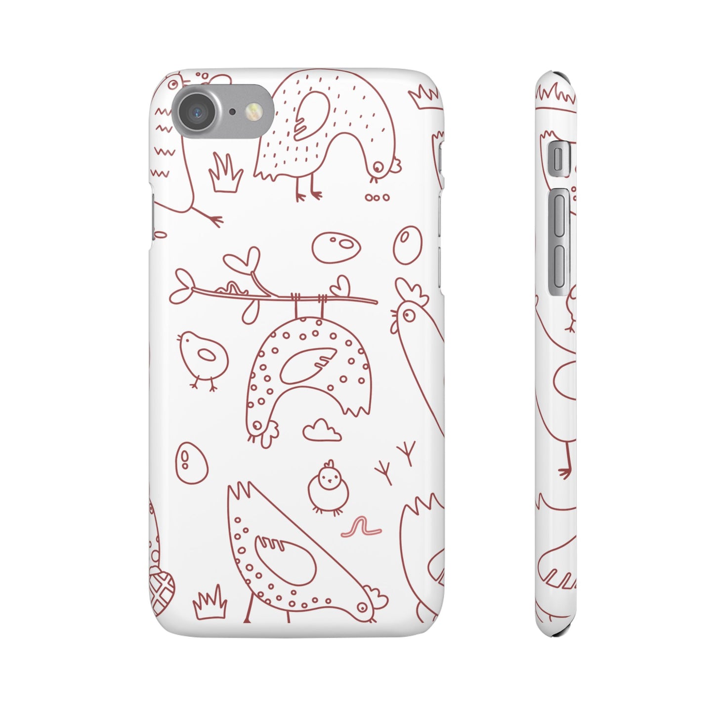 Whimsical Farmhouse Snap Cases, Cute Animal Phone Case, Chicken Design, Funny Gift for Bird Lovers, Quirky Art Mobile Cover