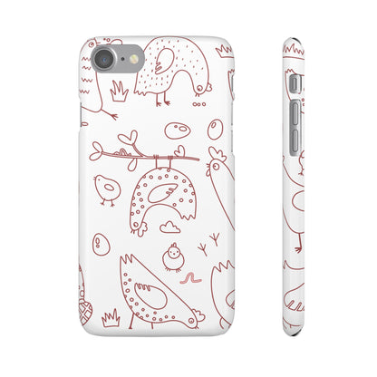 Whimsical Farmhouse Snap Cases, Cute Animal Phone Case, Chicken Design, Funny Gift for Bird Lovers, Quirky Art Mobile Cover