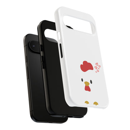 Cute Chicken Phone Case, Tough Cases for Animal Lovers, Valentine's Gift, Farmhouse Decor, Unique Mobile Accessories, Heart Design