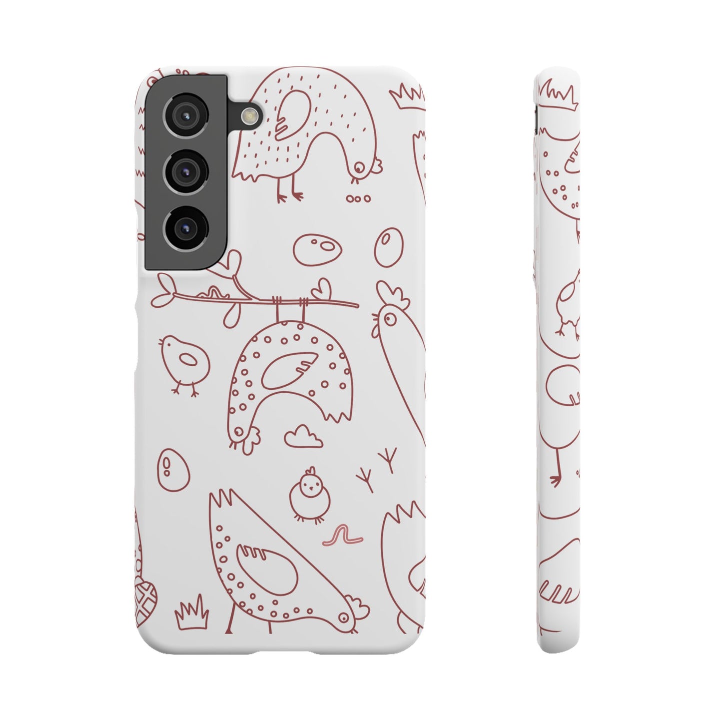 Whimsical Farmhouse Snap Cases, Cute Animal Phone Case, Chicken Design, Funny Gift for Bird Lovers, Quirky Art Mobile Cover