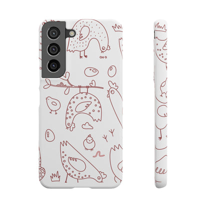 Whimsical Farmhouse Snap Cases, Cute Animal Phone Case, Chicken Design, Funny Gift for Bird Lovers, Quirky Art Mobile Cover