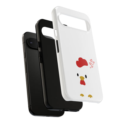 Cute Chicken Phone Case, Tough Cases for Animal Lovers, Valentine's Gift, Farmhouse Decor, Unique Mobile Accessories, Heart Design