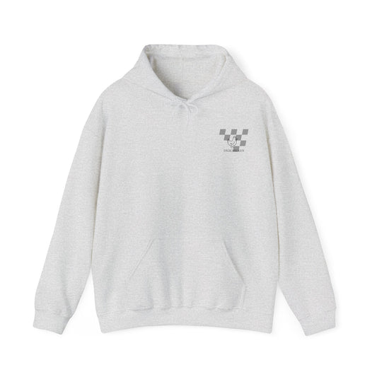 BenZ inspired Racing Hoodie  with backprint- White racing car with rear spoiler