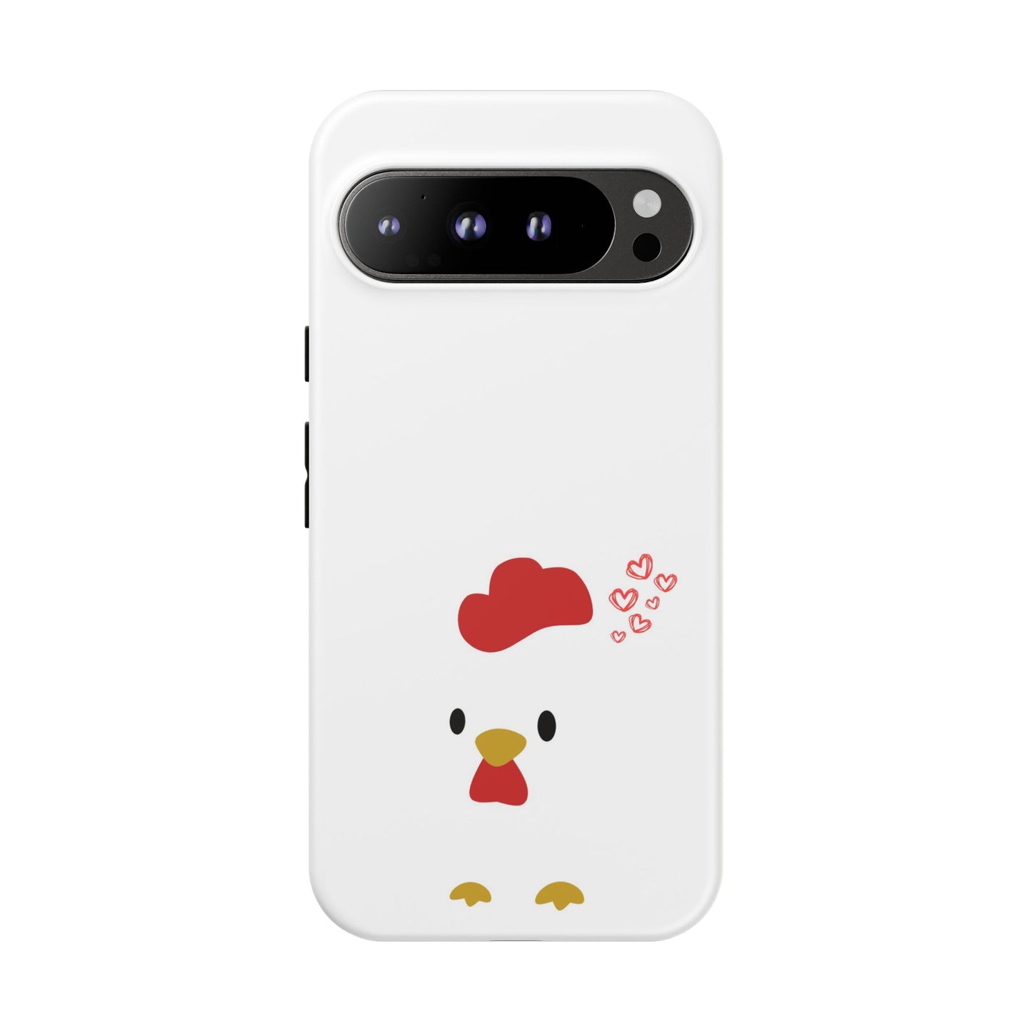 Cute Chicken Phone Case, Tough Cases for Animal Lovers, Valentine's Gift, Farmhouse Decor, Unique Mobile Accessories, Heart Design