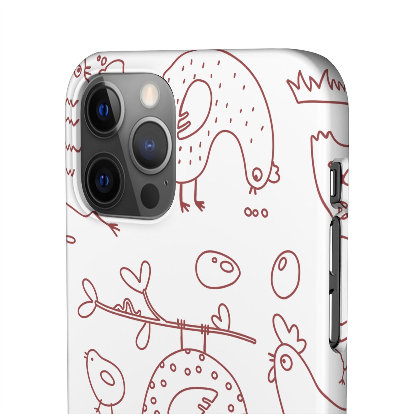 Whimsical Farmhouse Snap Cases, Cute Animal Phone Case, Chicken Design, Funny Gift for Bird Lovers, Quirky Art Mobile Cover