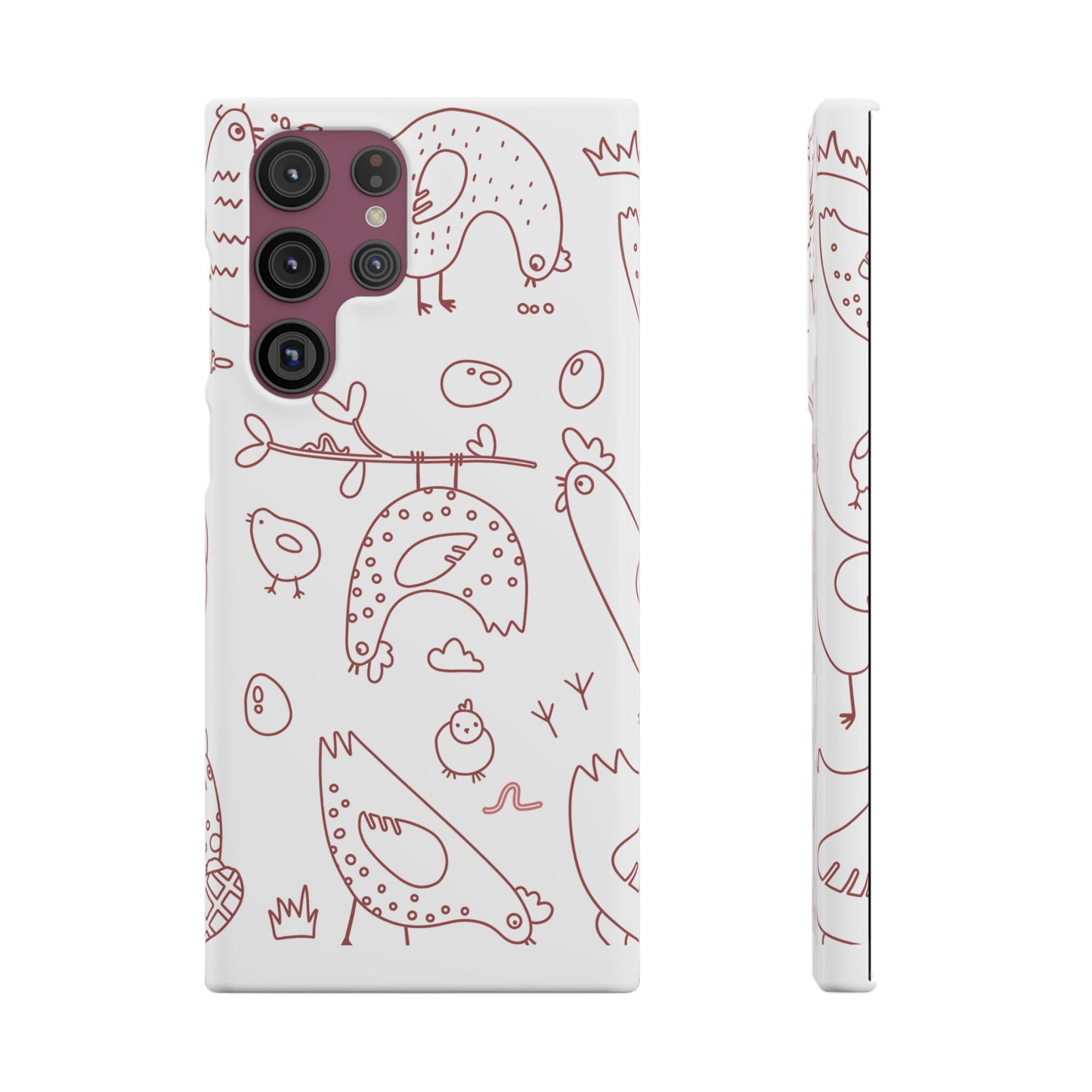 Whimsical Farmhouse Snap Cases, Cute Animal Phone Case, Chicken Design, Funny Gift for Bird Lovers, Quirky Art Mobile Cover