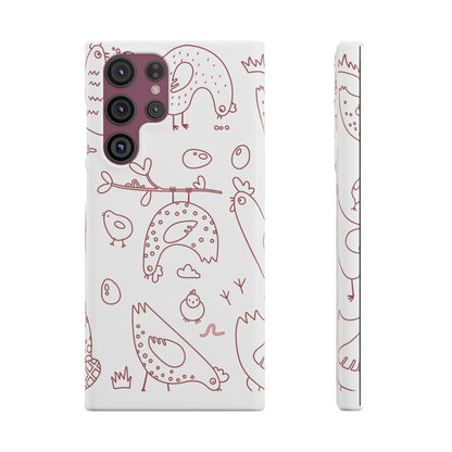 Whimsical Farmhouse Snap Cases, Cute Animal Phone Case, Chicken Design, Funny Gift for Bird Lovers, Quirky Art Mobile Cover