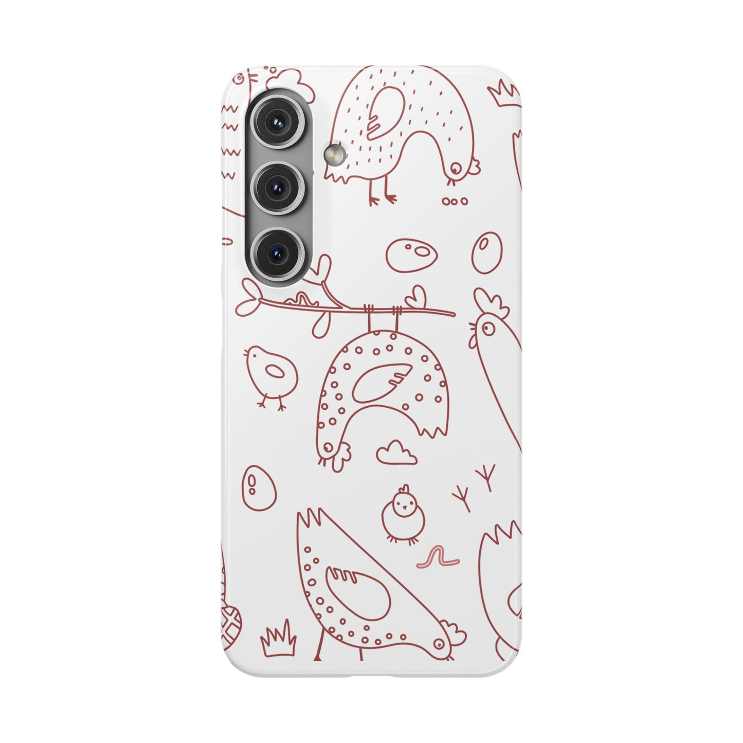 Whimsical Farmhouse Snap Cases, Cute Animal Phone Case, Chicken Design, Funny Gift for Bird Lovers, Quirky Art Mobile Cover