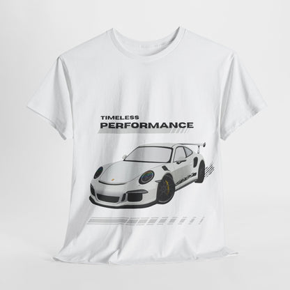 Performance intemporelle, Porsche, T-shirt unisexe en coton épais, T-shirt pour passionné d'automobile, Cadeau automobile, Vêtements de sport automobile, Tenue décontractée, T-shirt unisexe