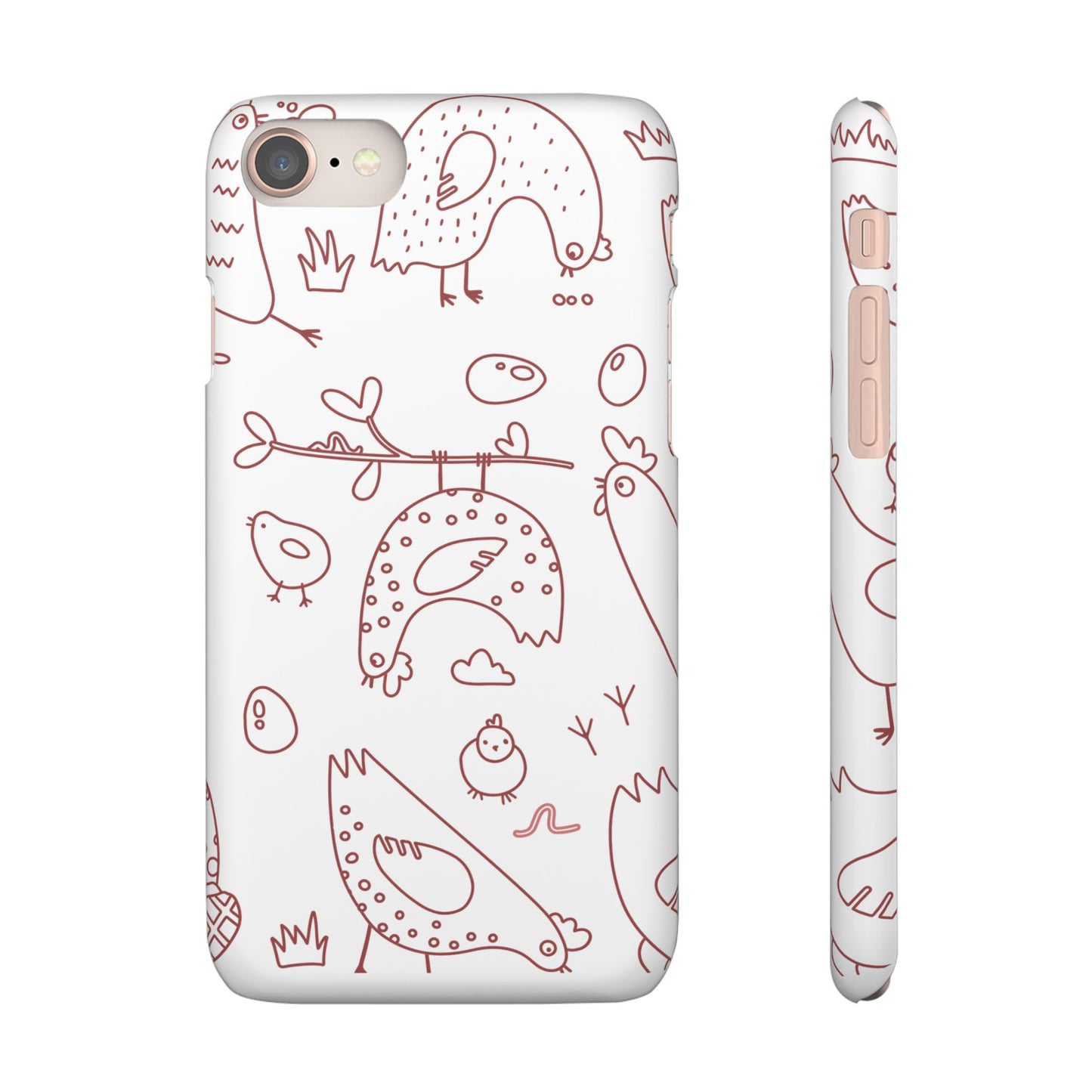 Whimsical Farmhouse Snap Cases, Cute Animal Phone Case, Chicken Design, Funny Gift for Bird Lovers, Quirky Art Mobile Cover