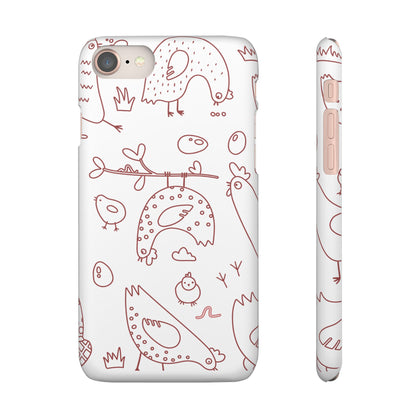 Whimsical Farmhouse Snap Cases, Cute Animal Phone Case, Chicken Design, Funny Gift for Bird Lovers, Quirky Art Mobile Cover