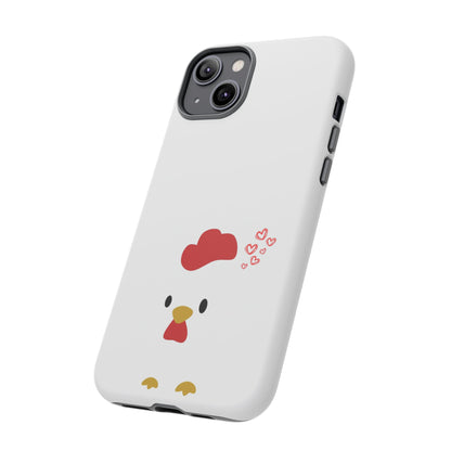 Cute Chicken Phone Case, Tough Cases for Animal Lovers, Valentine's Gift, Farmhouse Decor, Unique Mobile Accessories, Heart Design