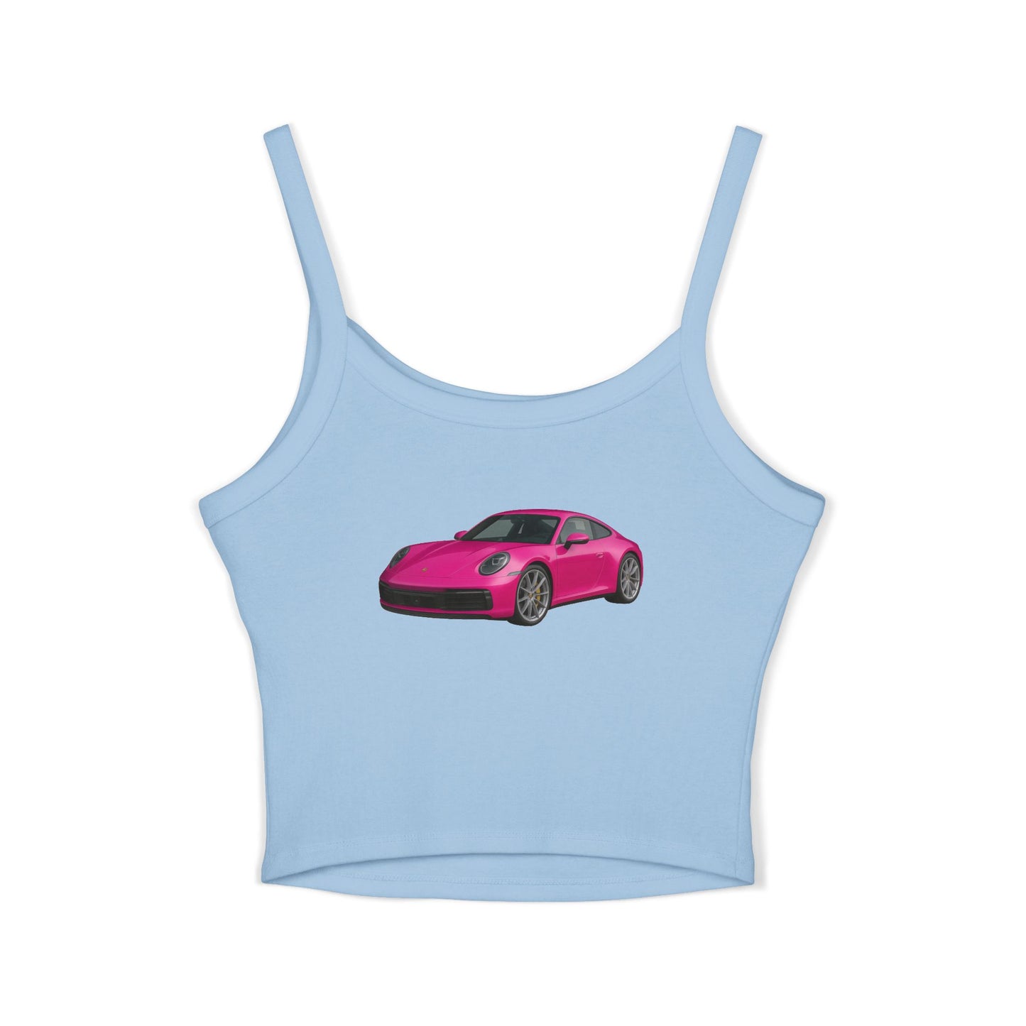 Pink Porsche Women's Spaghetti Strap Top, Porsche Top für Sommer, Auto-Liebhaber, Car Enthusiast Gift, Casual Summer Tank, Automotive