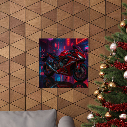 Affiche verticale mate néon moto 650r - Speed ​​&amp; Velocity Art