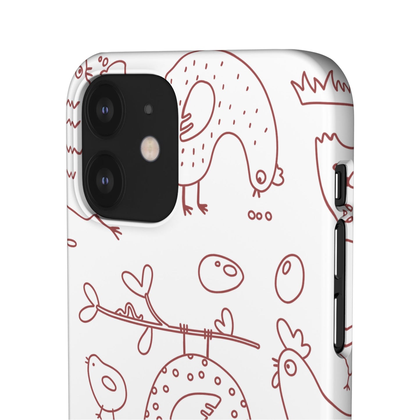 Whimsical Farmhouse Snap Cases, Cute Animal Phone Case, Chicken Design, Funny Gift for Bird Lovers, Quirky Art Mobile Cover