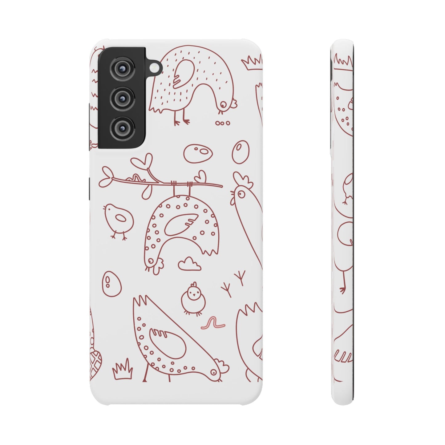 Whimsical Farmhouse Snap Cases, Cute Animal Phone Case, Chicken Design, Funny Gift for Bird Lovers, Quirky Art Mobile Cover