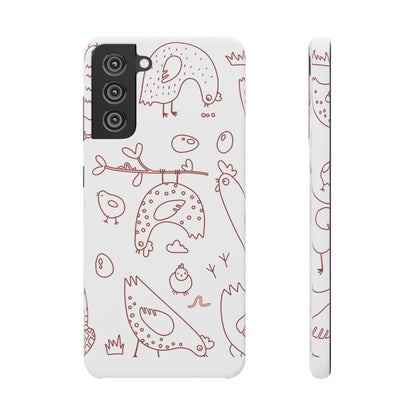 Whimsical Farmhouse Snap Cases, Cute Animal Phone Case, Chicken Design, Funny Gift for Bird Lovers, Quirky Art Mobile Cover