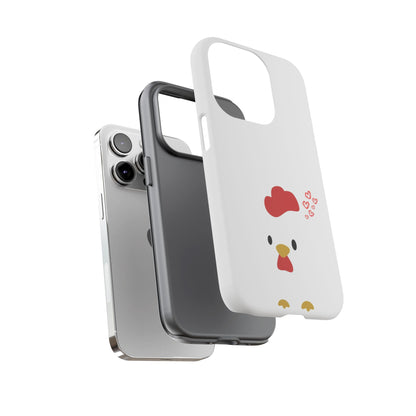 Cute Chicken Phone Case, Tough Cases for Animal Lovers, Valentine's Gift, Farmhouse Decor, Unique Mobile Accessories, Heart Design