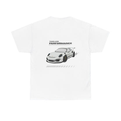 Performance intemporelle, Porsche, T-shirt unisexe en coton épais, T-shirt pour passionné d'automobile, Cadeau automobile, Vêtements de sport automobile, Tenue décontractée, T-shirt unisexe