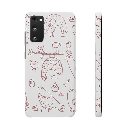 Whimsical Farmhouse Snap Cases, Cute Animal Phone Case, Chicken Design, Funny Gift for Bird Lovers, Quirky Art Mobile Cover