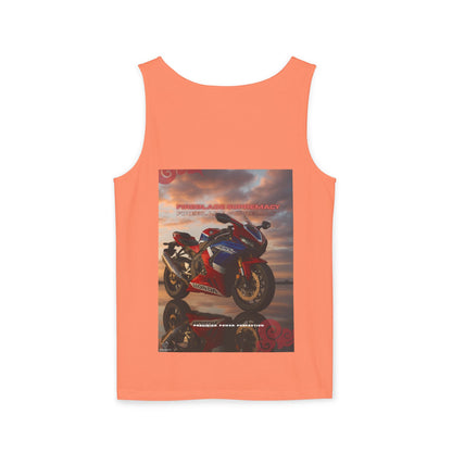 Fireblade Unisex Garment-Dyed Tank Top - Motorcycle Enthusiast Design