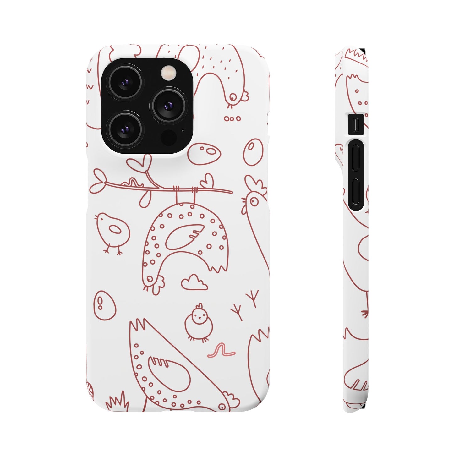Whimsical Farmhouse Snap Cases, Cute Animal Phone Case, Chicken Design, Funny Gift for Bird Lovers, Quirky Art Mobile Cover