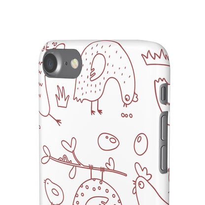 Whimsical Farmhouse Snap Cases, Cute Animal Phone Case, Chicken Design, Funny Gift for Bird Lovers, Quirky Art Mobile Cover