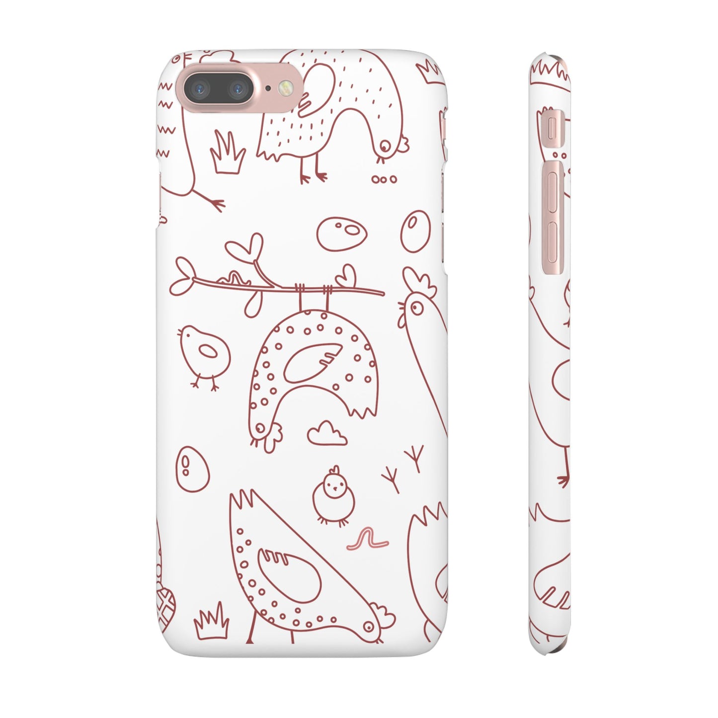 Whimsical Farmhouse Snap Cases, Cute Animal Phone Case, Chicken Design, Funny Gift for Bird Lovers, Quirky Art Mobile Cover