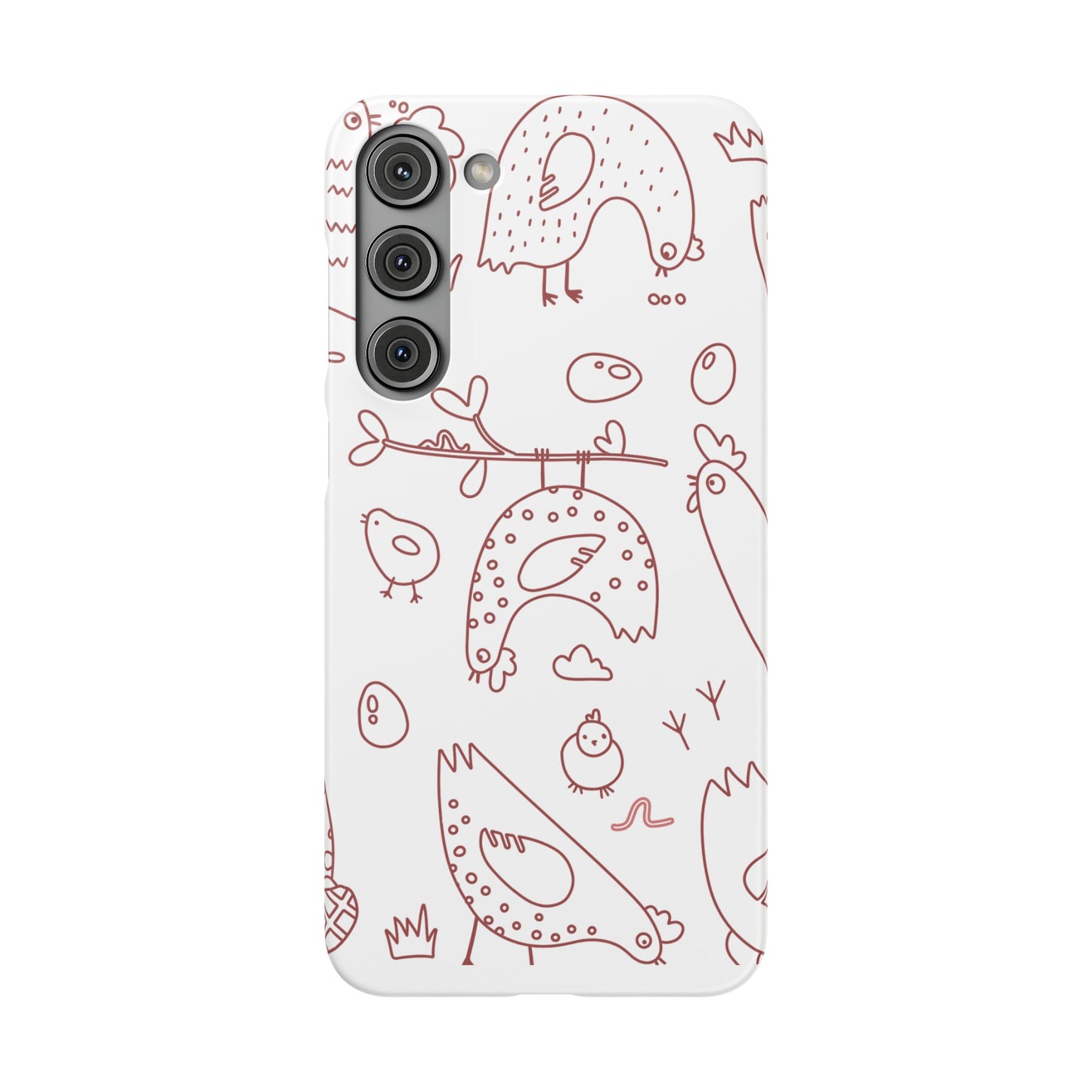 Whimsical Farmhouse Snap Cases, Cute Animal Phone Case, Chicken Design, Funny Gift for Bird Lovers, Quirky Art Mobile Cover