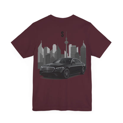 Urban Vibes Car Graphic Tee, Unisex Jersey Short Sleeve Tee, Cityscape T-Shirt, Cool Car Shirt, Gift for Car Lovers, Trendy Everyday Wear