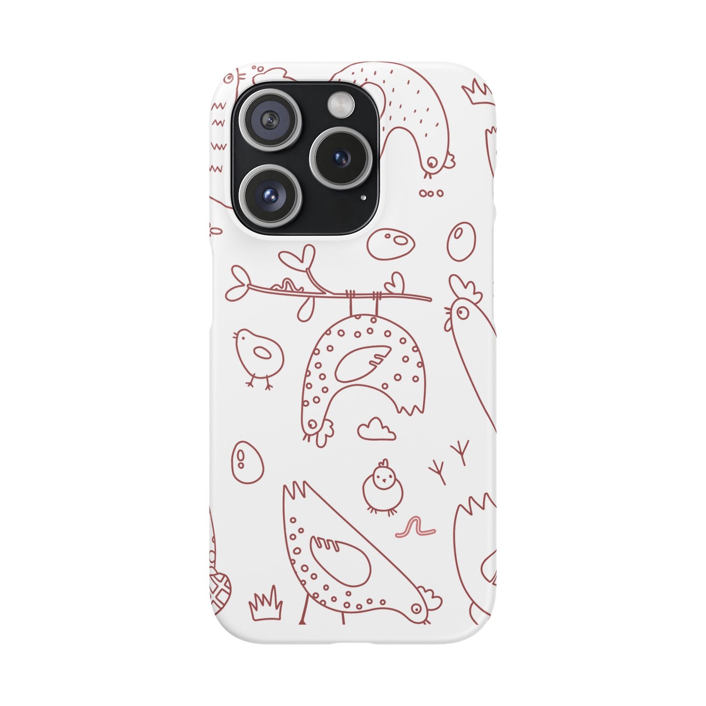 Whimsical Farmhouse Snap Cases, Cute Animal Phone Case, Chicken Design, Funny Gift for Bird Lovers, Quirky Art Mobile Cover