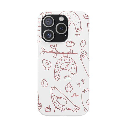 Whimsical Farmhouse Snap Cases, Cute Animal Phone Case, Chicken Design, Funny Gift for Bird Lovers, Quirky Art Mobile Cover