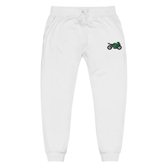 Kawasaki inspired Motorcycle Embroidered Unisex Fleece Sweatpants - Cozy & Stylish Activewear