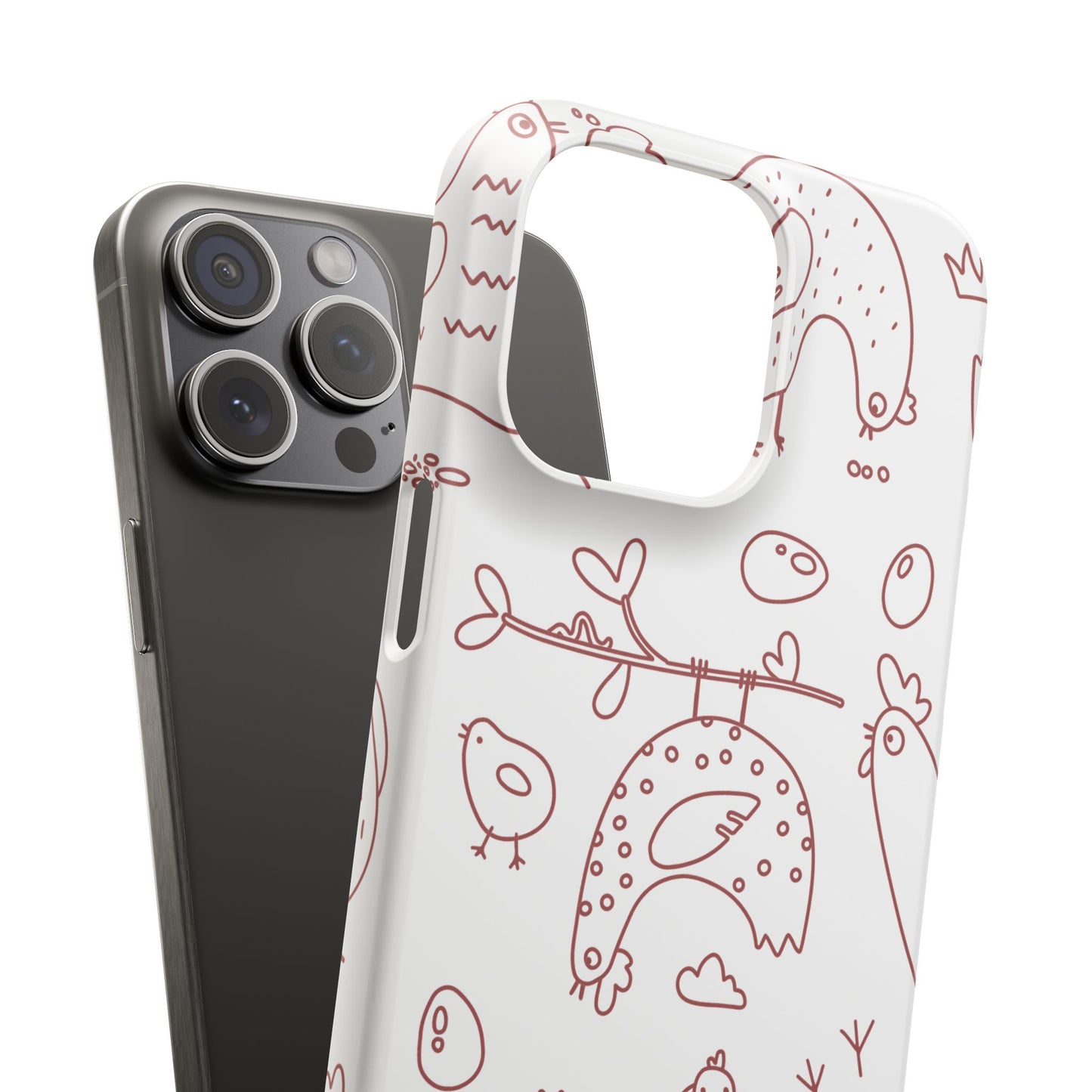 Whimsical Farmhouse Snap Cases, Cute Animal Phone Case, Chicken Design, Funny Gift for Bird Lovers, Quirky Art Mobile Cover