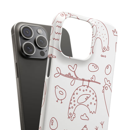 Whimsical Farmhouse Snap Cases, Cute Animal Phone Case, Chicken Design, Funny Gift for Bird Lovers, Quirky Art Mobile Cover