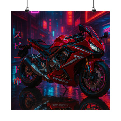 Affiche verticale mate néon moto 650r - Speed ​​&amp; Velocity Art