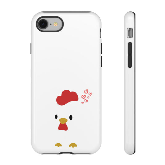 Cute Chicken Phone Case, Tough Cases for Animal Lovers, Valentine's Gift, Farmhouse Decor, Unique Mobile Accessories, Heart Design
