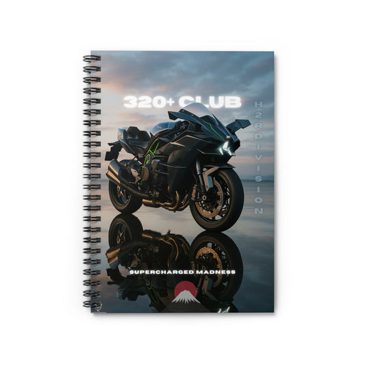 Green Motorcycle Enthusiast Spiral Notebook - 320+ Club Design, ai