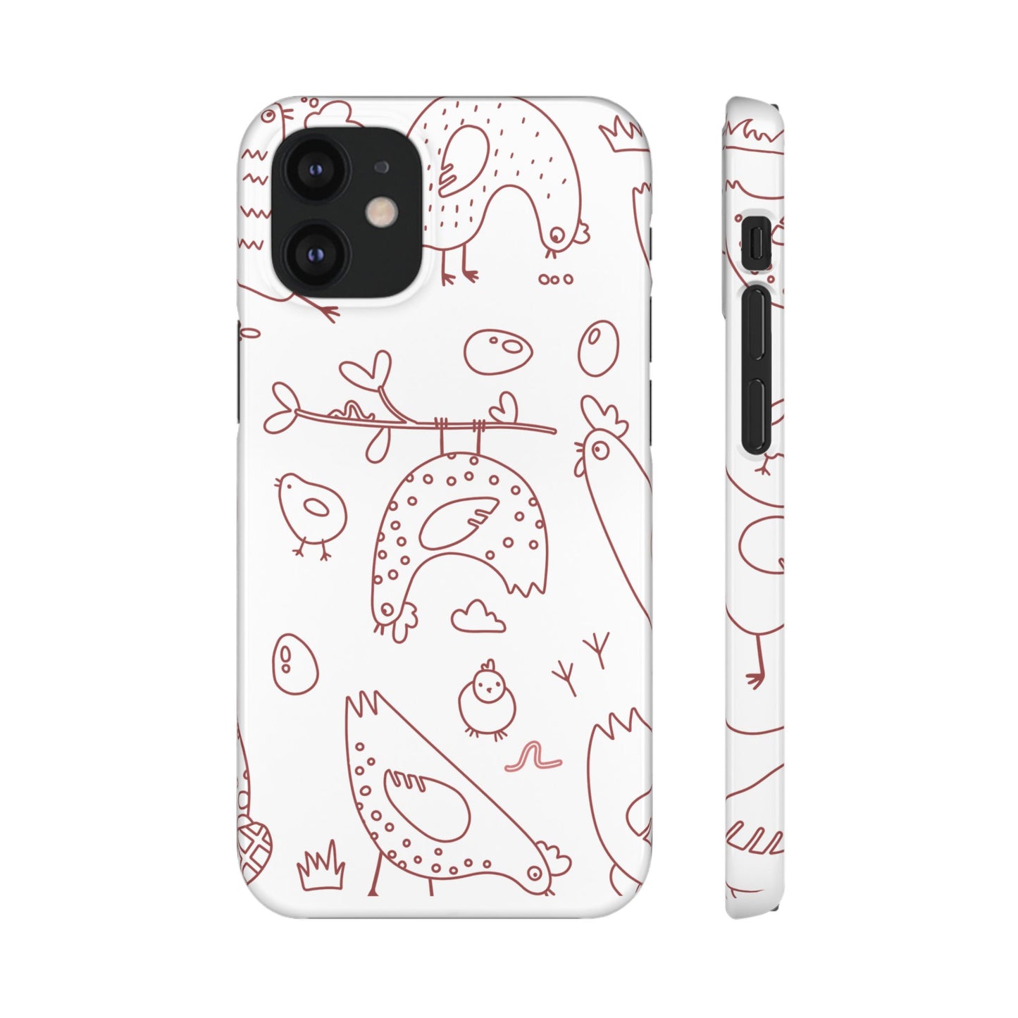 Whimsical Farmhouse Snap Cases, Cute Animal Phone Case, Chicken Design, Funny Gift for Bird Lovers, Quirky Art Mobile Cover