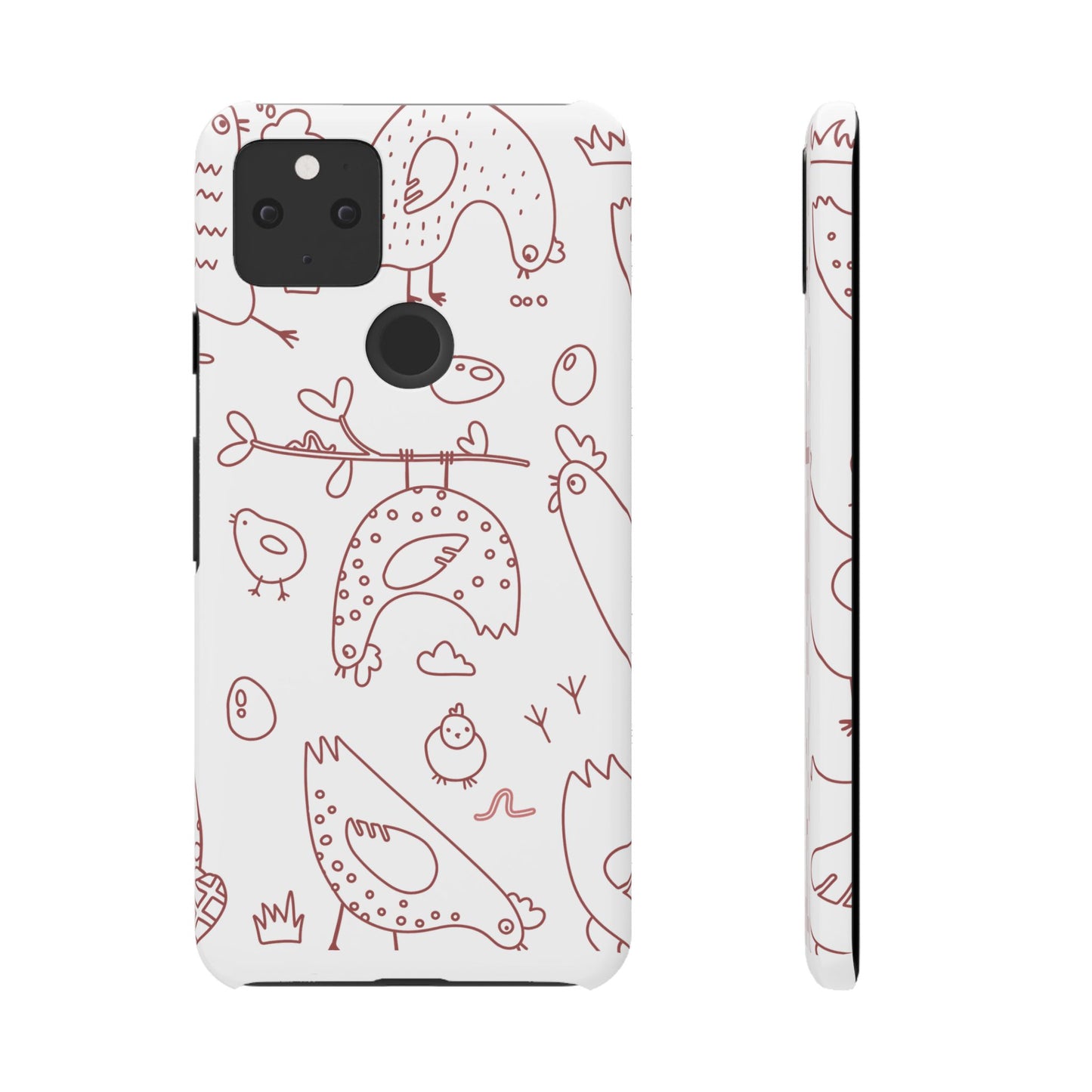 Whimsical Farmhouse Snap Cases, Cute Animal Phone Case, Chicken Design, Funny Gift for Bird Lovers, Quirky Art Mobile Cover