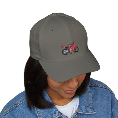 Red Motorcycle Embroidered Cap - Perfect Gift for Bikers and Riders