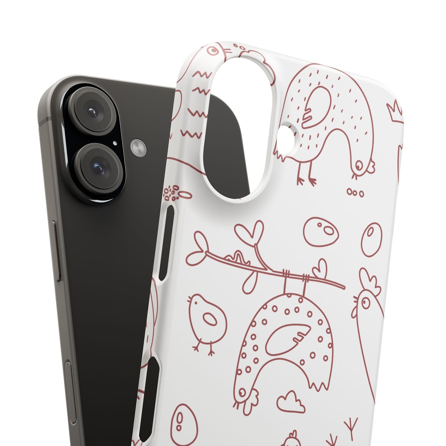 Whimsical Farmhouse Snap Cases, Cute Animal Phone Case, Chicken Design, Funny Gift for Bird Lovers, Quirky Art Mobile Cover