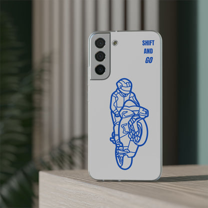Motorcycle Flexi Cases - Shift and Go Design, Biker Gift, Phone Accessory, Sporty Case, Riding Enthusiast