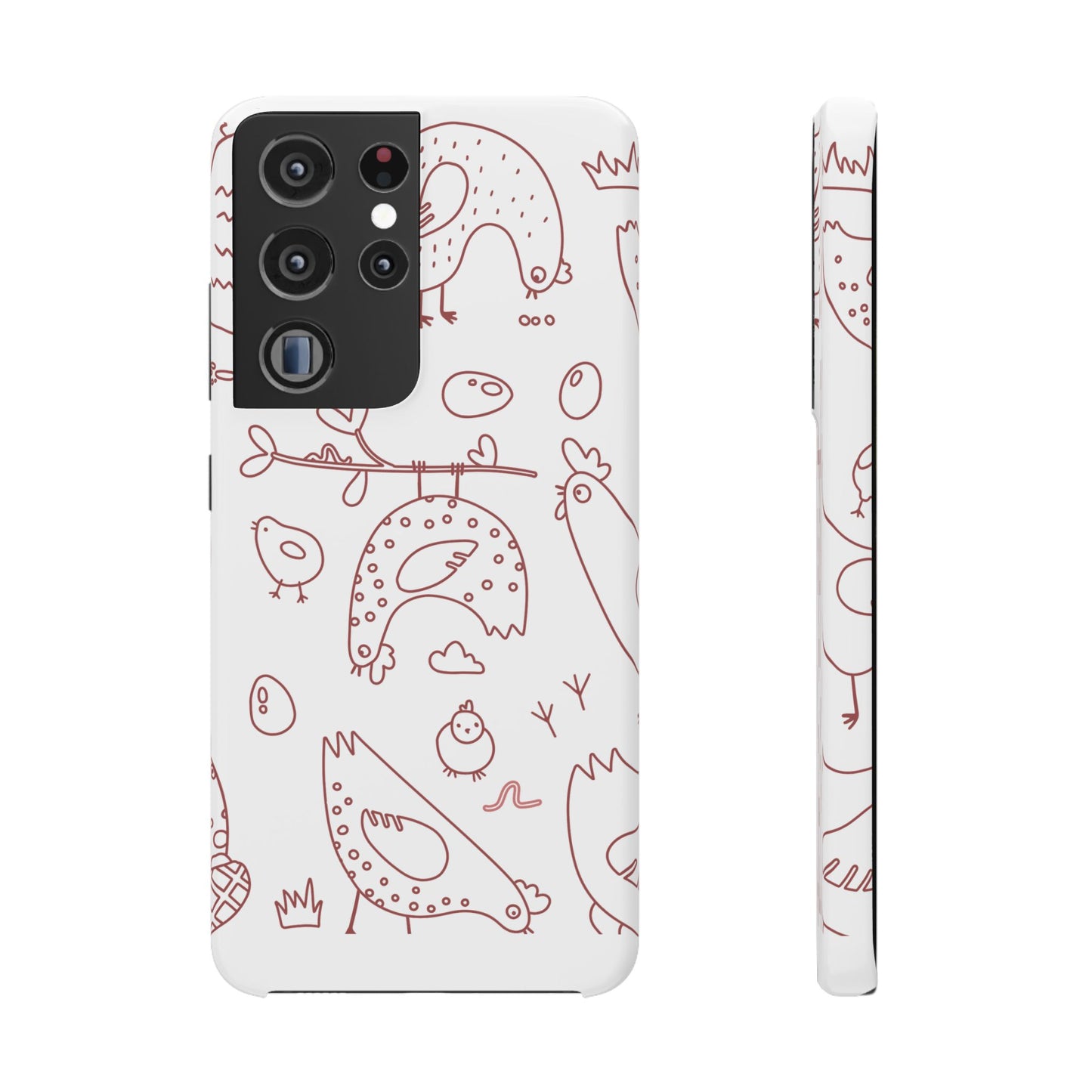 Whimsical Farmhouse Snap Cases, Cute Animal Phone Case, Chicken Design, Funny Gift for Bird Lovers, Quirky Art Mobile Cover